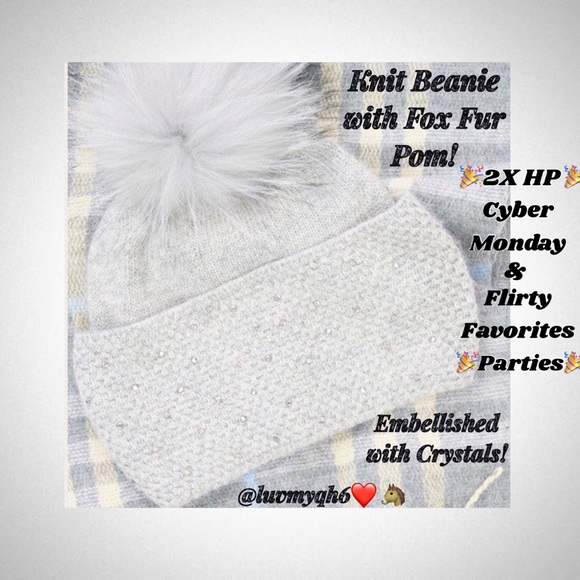 Olive&Pique Accessories - Beanie Crystals Fox Pom Last 1 Left!💥🎉2X HP🎉